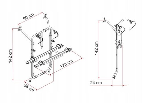 Bagażnik rowerowy do kampera busa vana Carry-Bike VW T6 - Fiamma