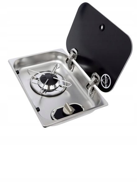 Carbest 1 palnikowa płyta gazowa z czarną pokrywą