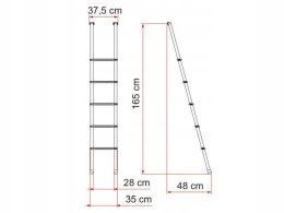 Drabinka aluminiowa do alkowy Deluxe 5B Fiamma