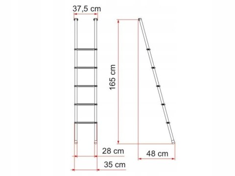 Drabinka aluminiowa do alkowy Deluxe 5B Fiamma