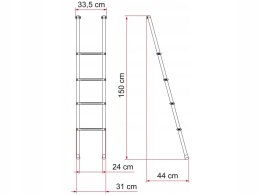 Drabinka wewnętrzna do alkowy kampera FIAMMA