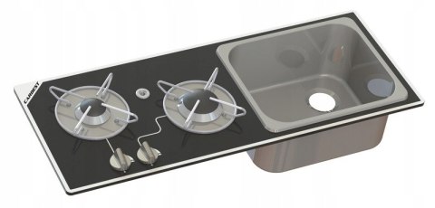 Kuchenka do zabudowy Carbest ze zlewem i 2 palnikami