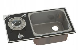 Kuchenka do zabudowy Carbest ze zlewem z 1 palnikiem