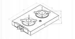 Płyta kuchenna gazowa 2-palnikowa do zabudowy pionowa - Carbest