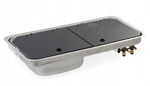 Wbudowana kuchenka z 2 palnikami i zlewozmywakiem Carbest lewa