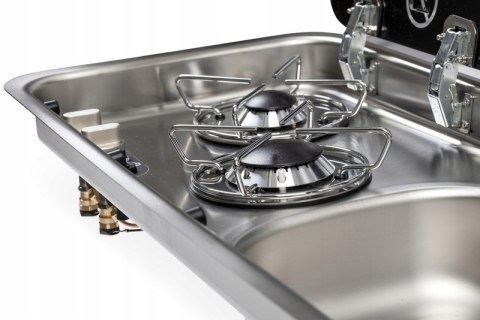 Wbudowana kuchenka z 2 palnikami i zlewozmywakiem Carbest prawy