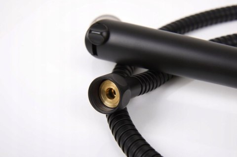 Zestaw natryskowy CZARNY MATOWY z wężem 150cm i uchwytem suwak