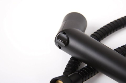 Zestaw natryskowy CZARNY MATOWY z wężem 150cm i uchwytem suwak