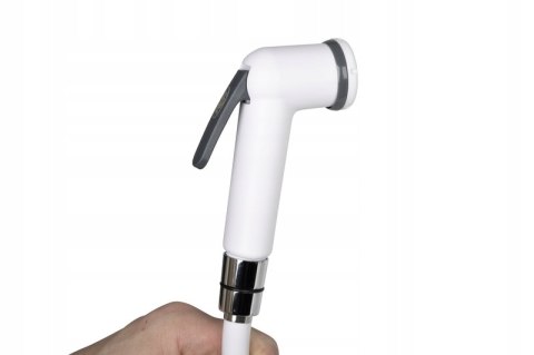 Zestaw natryskowy biały z uchwytem i dźwignią odcinającą, wąż 150 cm