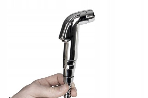 Zestaw natryskowy chromowany z wężem 150cm uchwyt ścienny przyłącze 1/2"