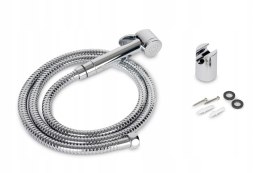 Zestaw natryskowy chromowany z wężem 155cm uchwyt ścienny przyłącze 1/2