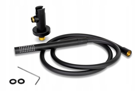 Zestaw prysznicowy - czarny mat 33mm wąż 150cm