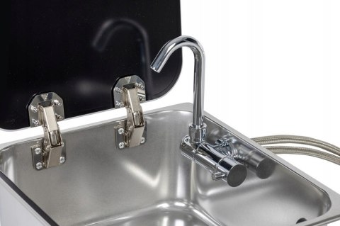 Zlewozmywak do zabudowy ze szklaną pokrywą + składany kran - Carbest