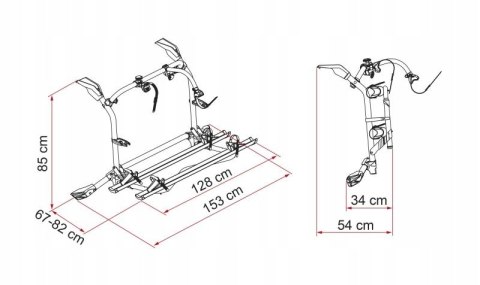 Bagażnik rowerowy do kampera busa Carry-Bike VW T6 Pro Deep Black - Fiamma