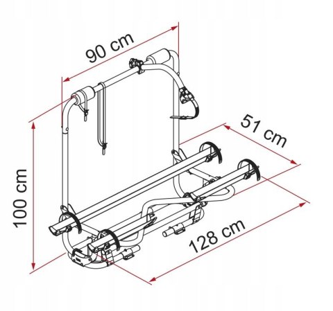 Bagażnik rowerowy na dyszel przyczepy Carry-Bike Caravan XL A Pro300 Fiamma