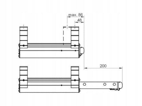 Stopień wejściowy wysuwany ręcznie Thule Slide Out 400 Manual Ręczny