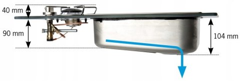 Kuchenka do zabudowy Carbest VanStream z 1 palnikiem i zlewozmywakiem