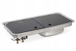 Wbudowana kuchenka z 2 palnikami i zlewozmywakiem Carbest prawy