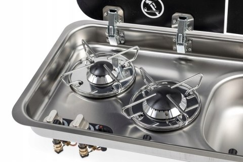 Wbudowana kuchenka z 2 palnikami i zlewozmywakiem Carbest prawy