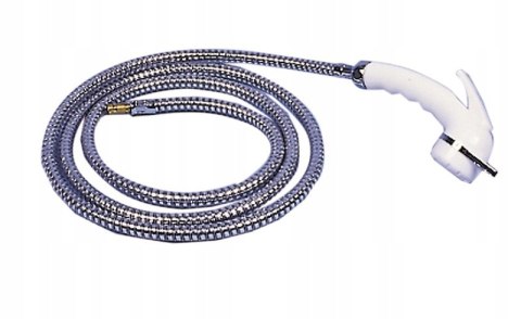 Zestaw odpływowy z regulowaną głowicą prysznicową, biały + wąż 2m