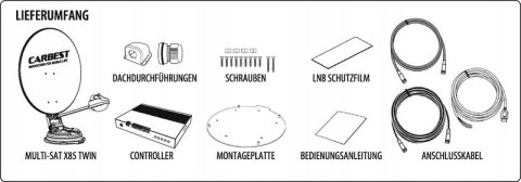 Antena satelitarna Carbest X85 Twin + Skew 85cm