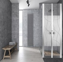 Drzwi prysznicowe 2-częściowe, srebrne